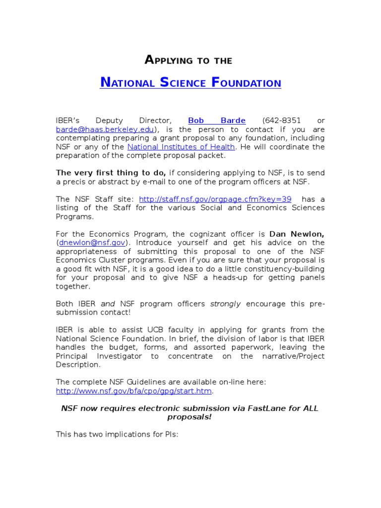 Applying To The National Science Foundation | PDF | National Science ...