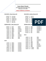 Iowa State Classic: Final Schedule of Events