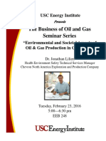 The Business of Oil and Gas Seminar Series: USC Energy Institute