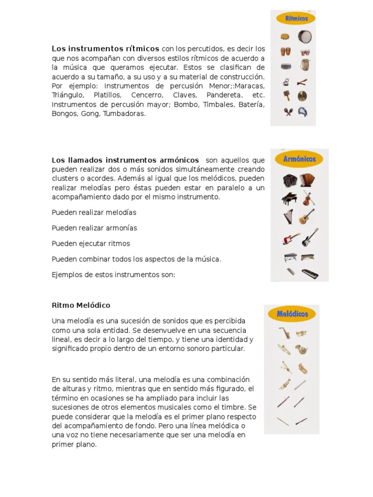 Los Instrumentos Rítmicos Con Los |