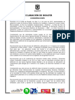 Declaracion de Bogotá Junio 5 de 2015