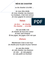 je reve de chanter