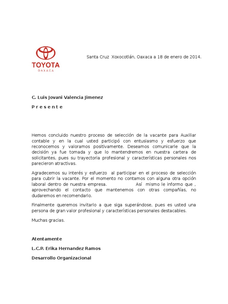 Carta de Gratitud  PDF