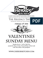 Valentines Sunday Menu: The Regency Tavern