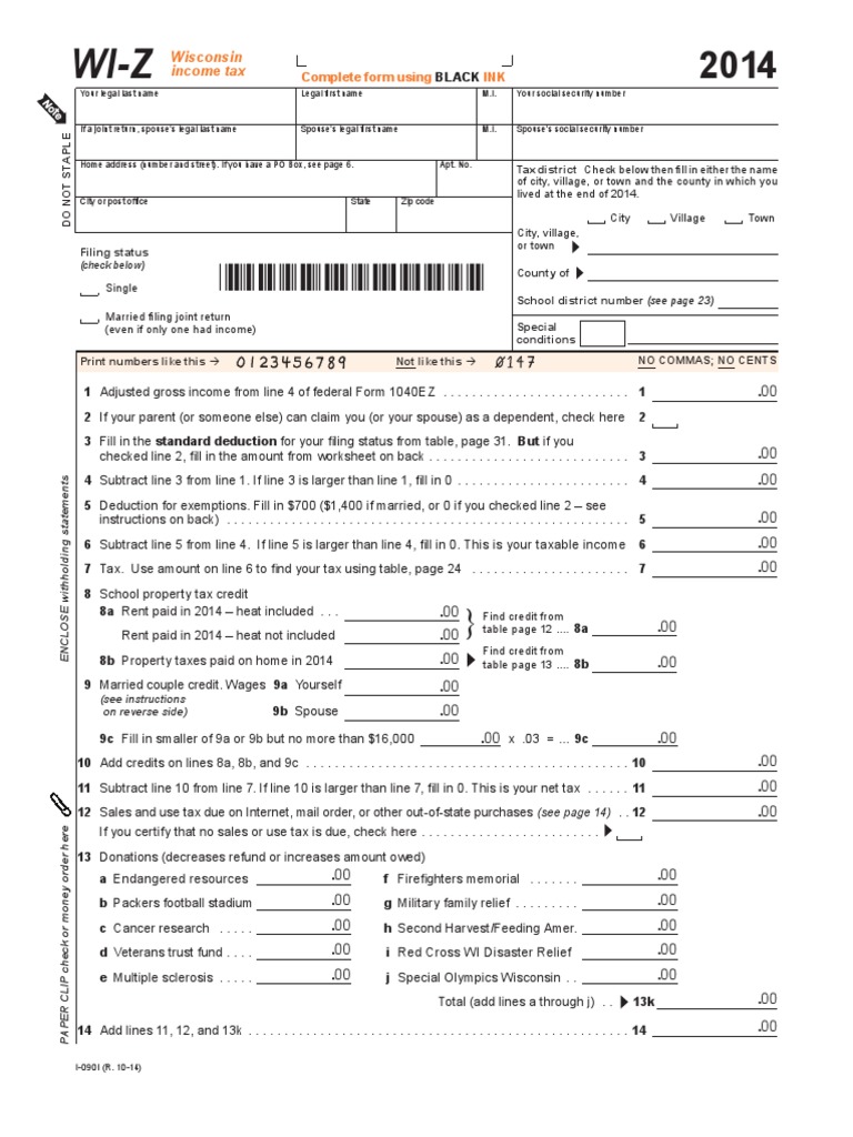Wisconsin Tax Tax District Check Below Then Fill in Either The