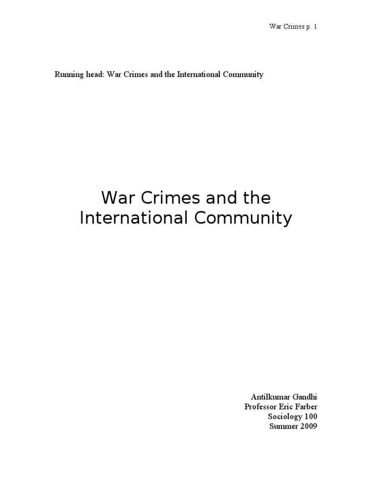 War Crimes PDF War Crime Crimes Against Humanity
