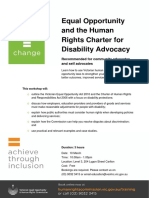 Equal Opportunity and The Human Rights Charter For Disability Advocacy