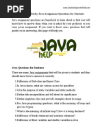 List of 100 Tricky Java Assignment Questions For Students