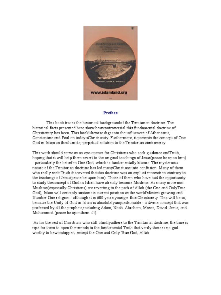 Oneness Of God The Ultimate Solution To The Trinitarian Controversy