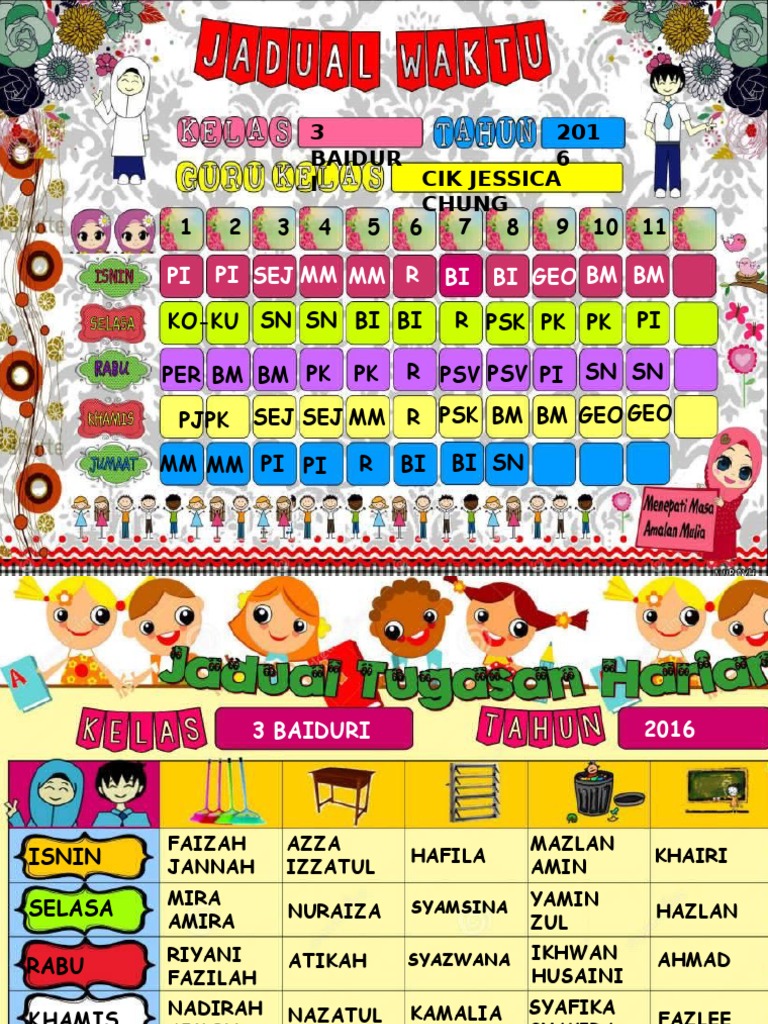 Timetable & Duty Roster Template PDF