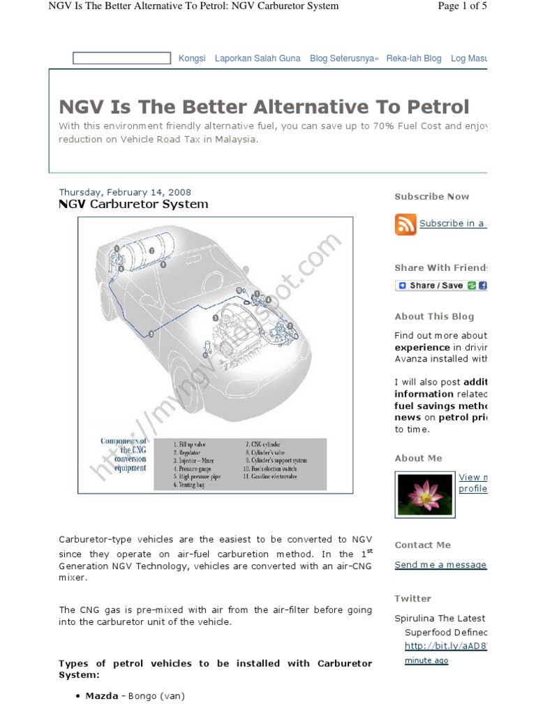 NGV Carburetor Conversion Overview | PDF | Vehicles | Transportation ...