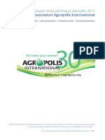 Compte Rendu Technique Activités 2015 d'Agropolis International