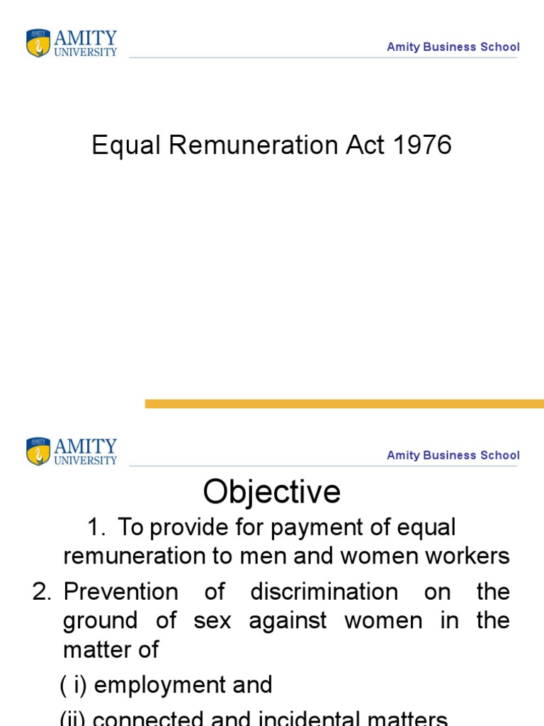 Equal Remuneration Act 1976 | PDF | Finance & Money Management