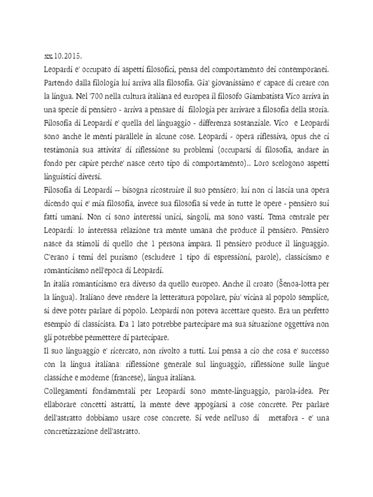 La Teoria Del Piacere Leopardi Testo Pdf