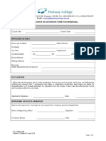 PC FORM 008 Short Course Registration Form For Individual