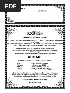 60 Contoh Undangan Yasinan Aqiqah Gratis Terbaik