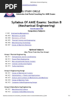 AMIE Syllabus - Mechanical Engineering