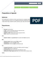 Preposiciones en Español - Spanish Prepositions