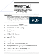 CBSE Pattern Test # 1 Mathematics (Class XII) : General Instructions