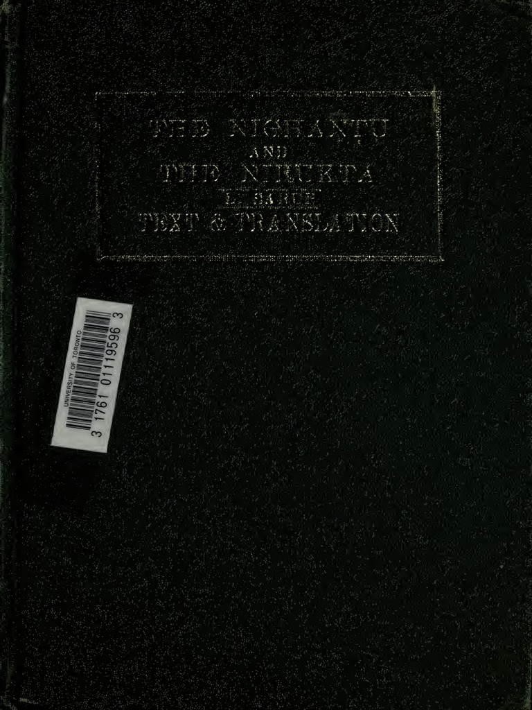 The Nighantu and The Nirukta PDF Sanskrit Hindu Literature
