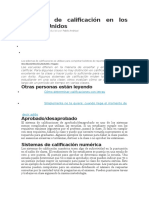 Sistemas de Calificación en Los Estados Unidos