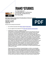 Trans*studies Conference, Tucson, AZ, 2016
