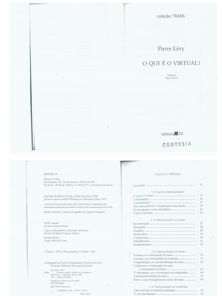 LÉVY, Pierre - O Que É o Virtual | PDF