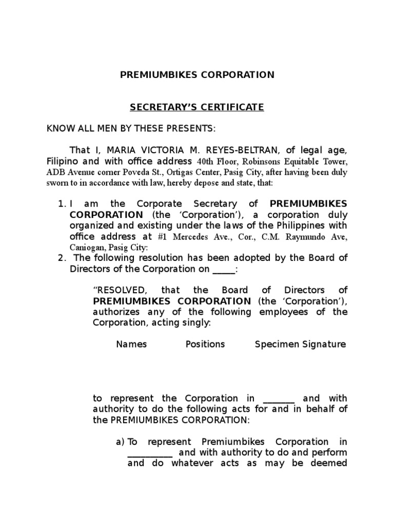 secretary-s-certificate-legal-procedure-judiciaries