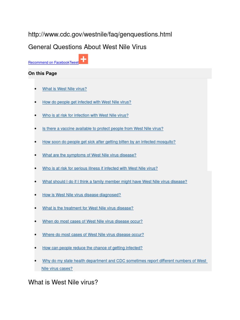 West Nile Virus | PDF | Infection | Meningitis