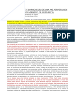 Apuntes Sobre Kant y Su Proyecto de Una Paz Perpetua