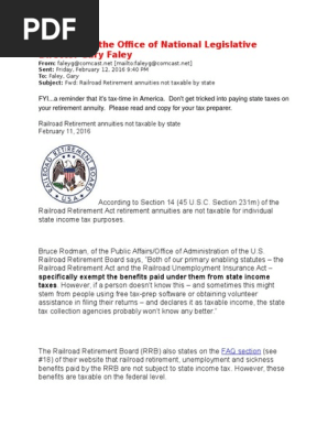 Notice From The Office Of National Legislative Director Gary Faley