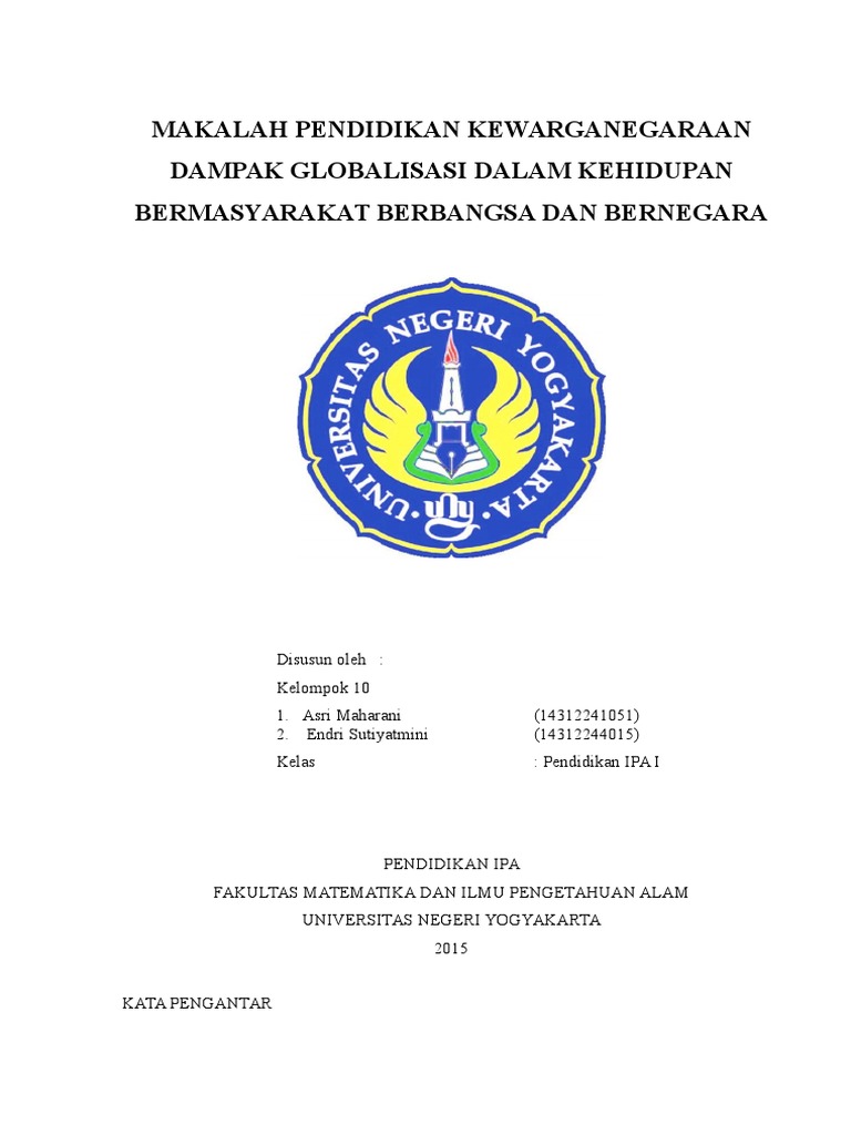 Contoh Makalah Pengaruh Globalisasi Terhadap Kehidupan