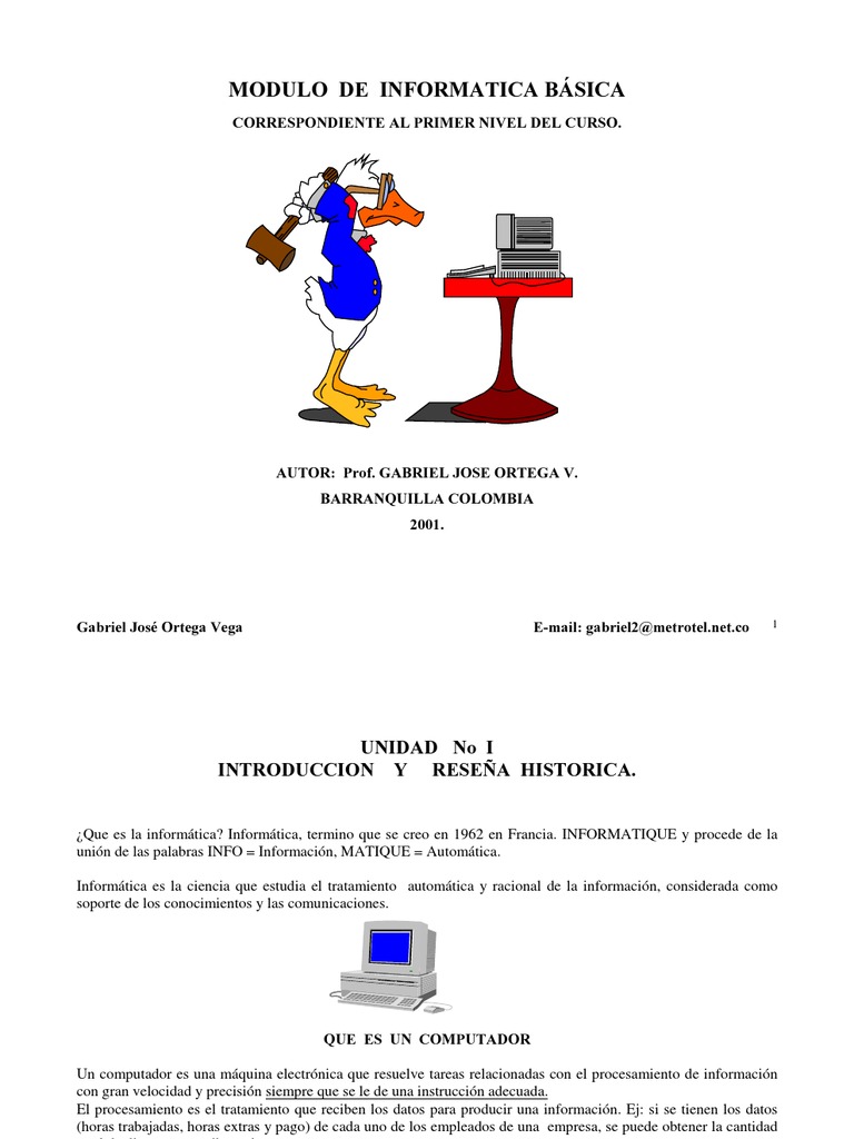 Modulo de Informatica Básica | Periférico | Almacenamiento de datos de