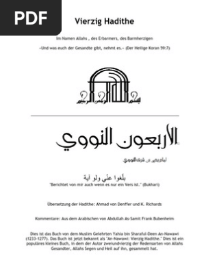 An Nawawi 40 Hadithe Mit Erklarungen