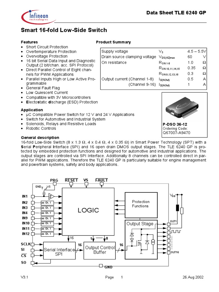 1-Tle6240gp V3 1 1 | PDF | Input/Output | Bit