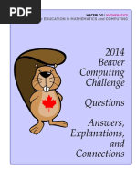 2014 Beaver Computing Challenge Questions Answers, Explanations, and Connections