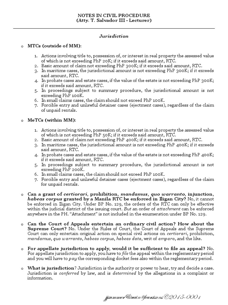 Notes in Civil Procedure Rules 171 (Final) PDF Joinder Pleading