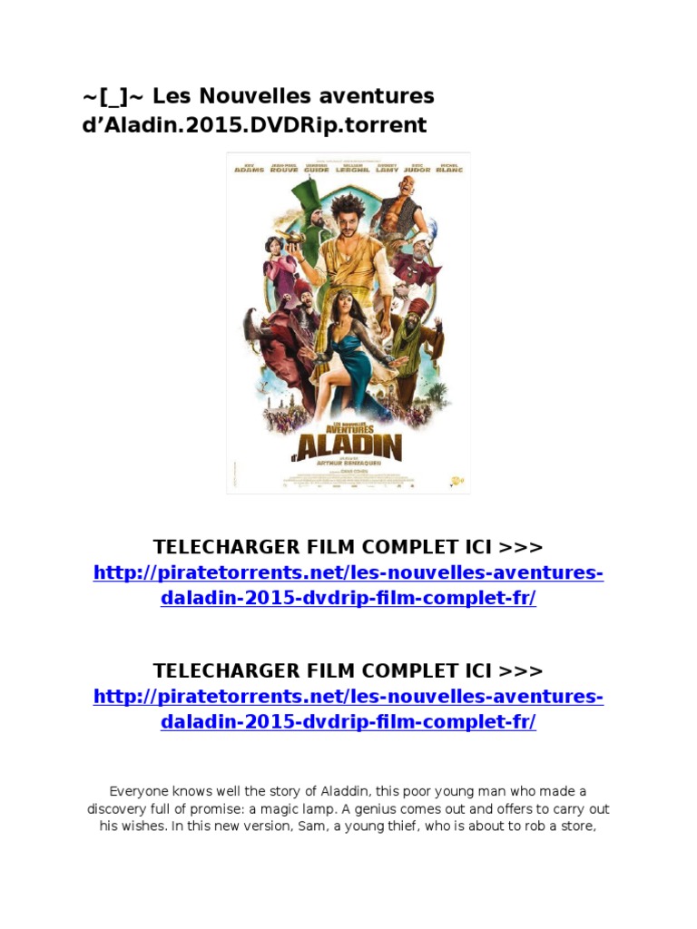 Les Nouvelles Aventures D Aladin 2015 Dvdrip Torrent Leisure