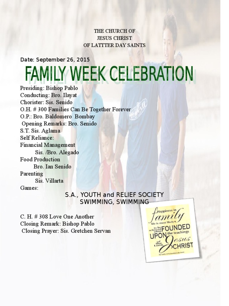 Fam Week Program | PDF