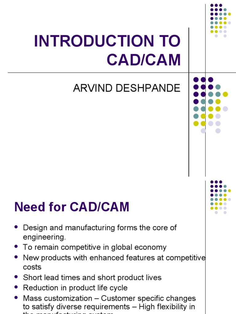 Introduction To Cad/Cam: Arvind Deshpande | PDF | Computer Aided Design ...