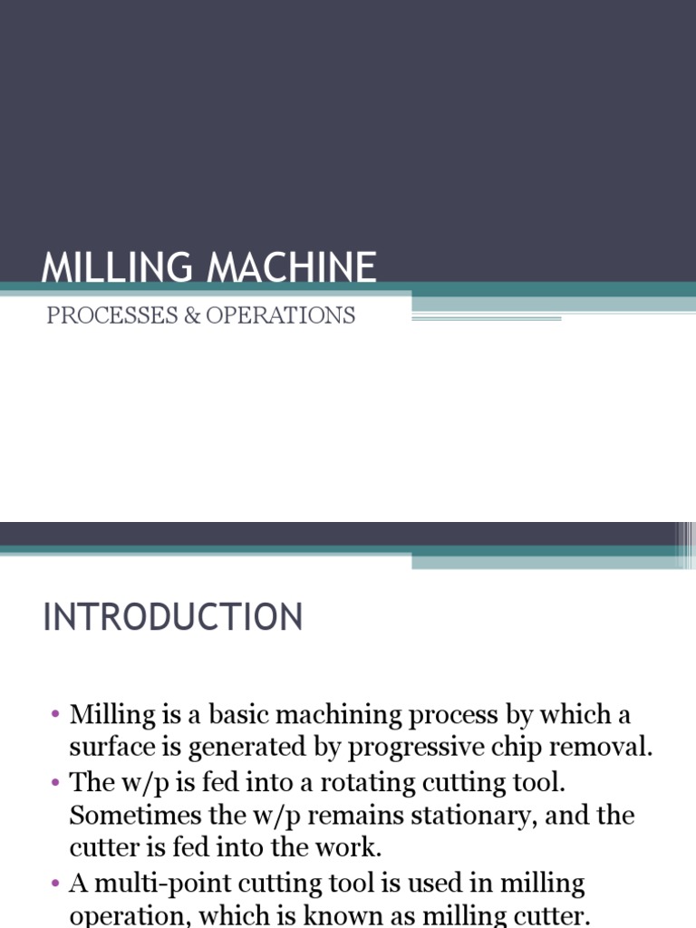 Milling Machine Operations Guide | PDF | Machining | Crafts