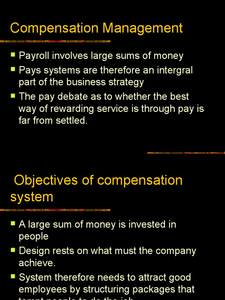 Compensation Management PDF Nature Employment