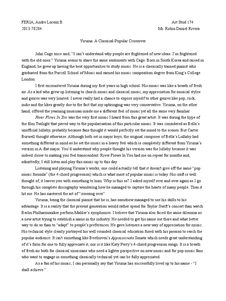 Music reaction essay picture