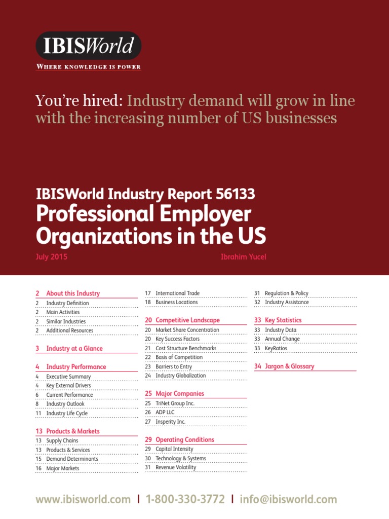 PEO Report | PDF | Outsourcing | Employment
