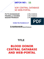 Central Blood Donor Database and Portal