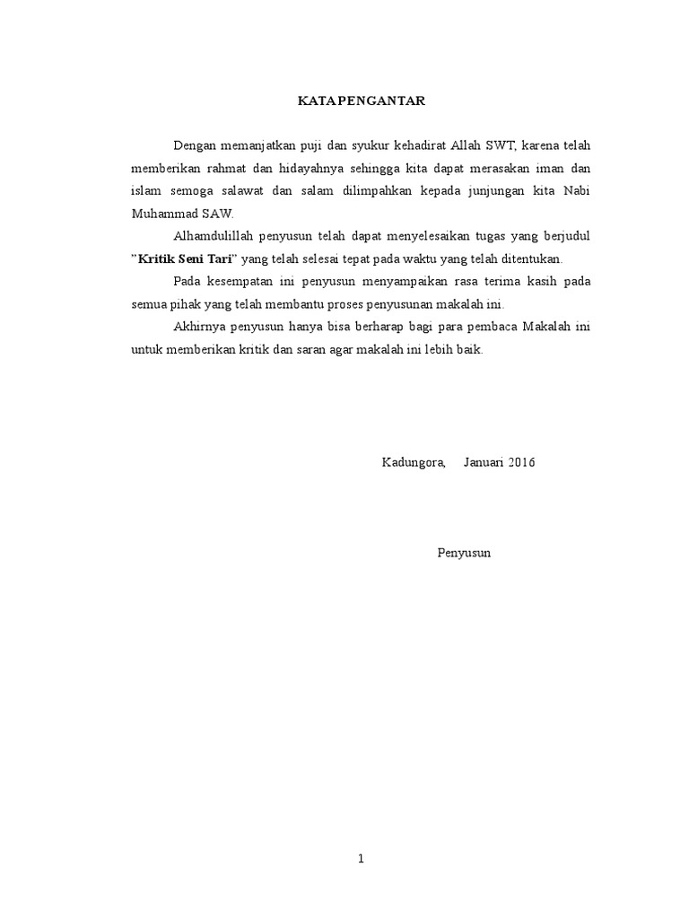 Kata Pengantar Kritik Seni Musik