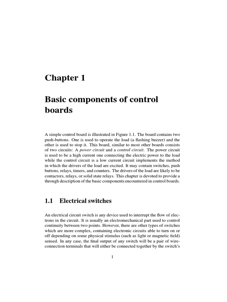 Basic Components of Control Boards | PDF | Switch | Relay
