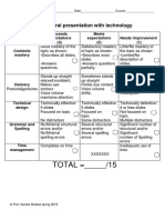 Rubric Oral Presentation SM