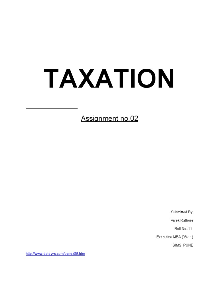 taxation assignment pdf