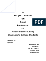 Project Report On Brand Preference of Mobile Phone Among College Students 1